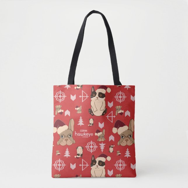 Hawkeye Cat & Dog Winter Holiday Pattern Tote Bag (Front)