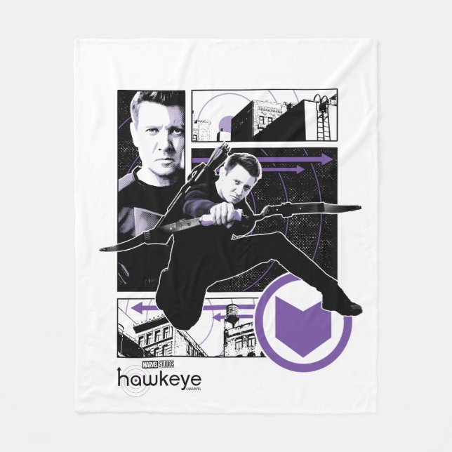 Hawkeye City Graphic Panels Fleece Blanket (Front)