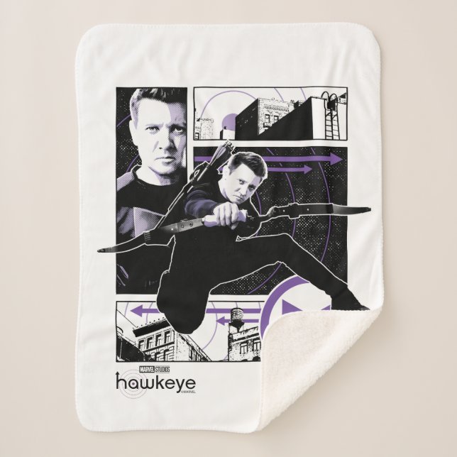 Hawkeye City Graphic Panels Sherpa Blanket (Front)