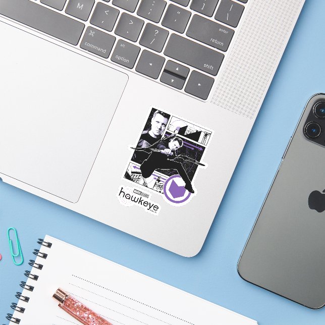 Hawkeye City Graphic Panels Sticker (Laptop w/ iPhone)