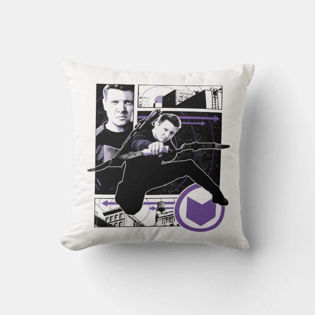 Hawkeye City Graphic Panels Throw Pillow (Front)