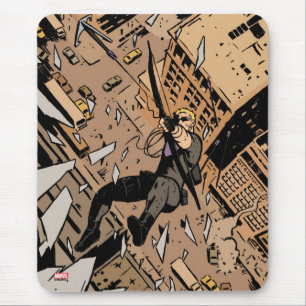 Hawkeye Falling From Window Mouse Pad