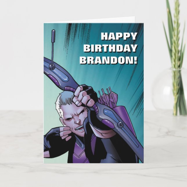 Hawkeye Firing Arrows Comic Panel Card (Front)