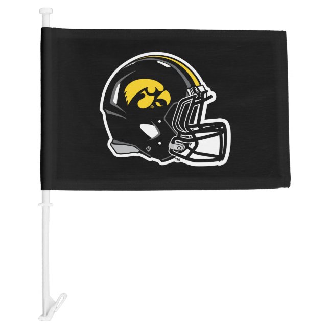Hawkeye Helmet Car Flag (Front)