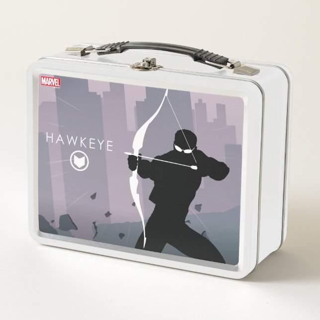 Hawkeye Heroic Silhouette Metal Lunch Box (Front)