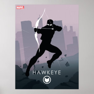 Hawkeye Heroic Silhouette Poster