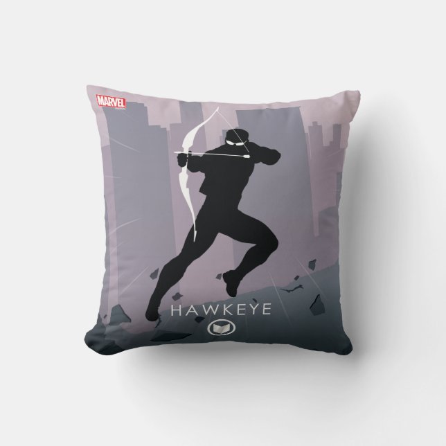 Hawkeye Heroic Silhouette Throw Pillow (Front)