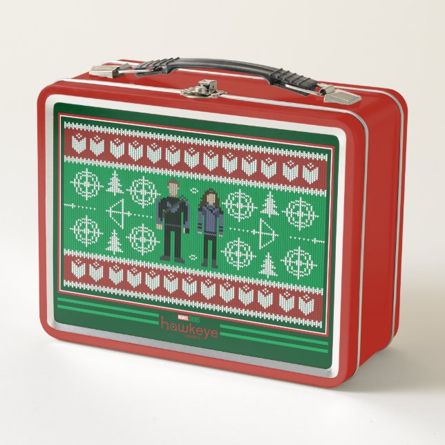 Hawkeye & Kate Bishop Holiday Graphic Metal Lunch Box (Front)