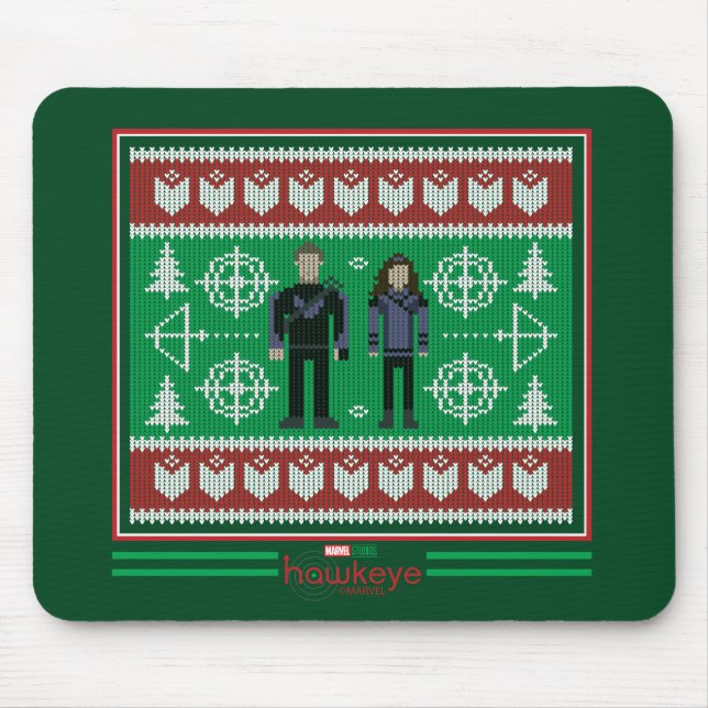 Hawkeye & Kate Bishop Holiday Graphic Mouse Pad (Front)