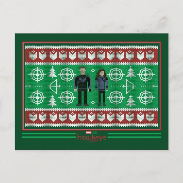 Hawkeye & Kate Bishop Holiday Graphic Postcard (Front)