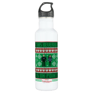 Hawkeye & Kate Bishop Holiday Graphic Stainless Steel Water Bottle