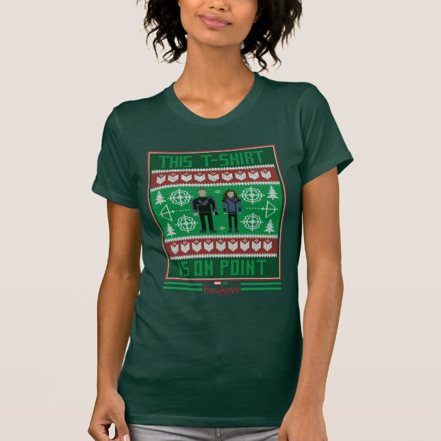Hawkeye & Kate Bishop Holiday Graphic T-Shirt (Front)