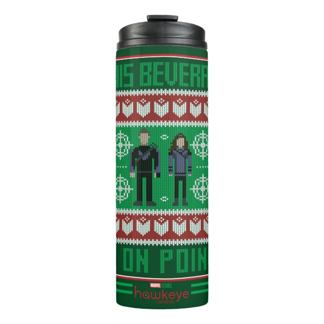 Hawkeye & Kate Bishop Holiday Graphic Thermal Tumbler (Front)