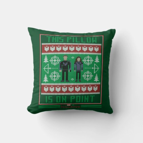 Hawkeye  Kate Bishop Holiday Graphic Throw Pillow