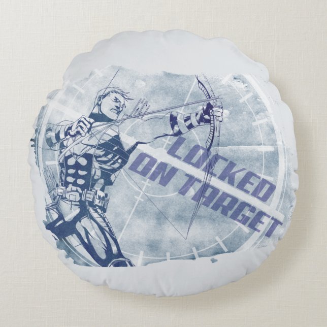Hawkeye Locked On Target Round Pillow (Front)