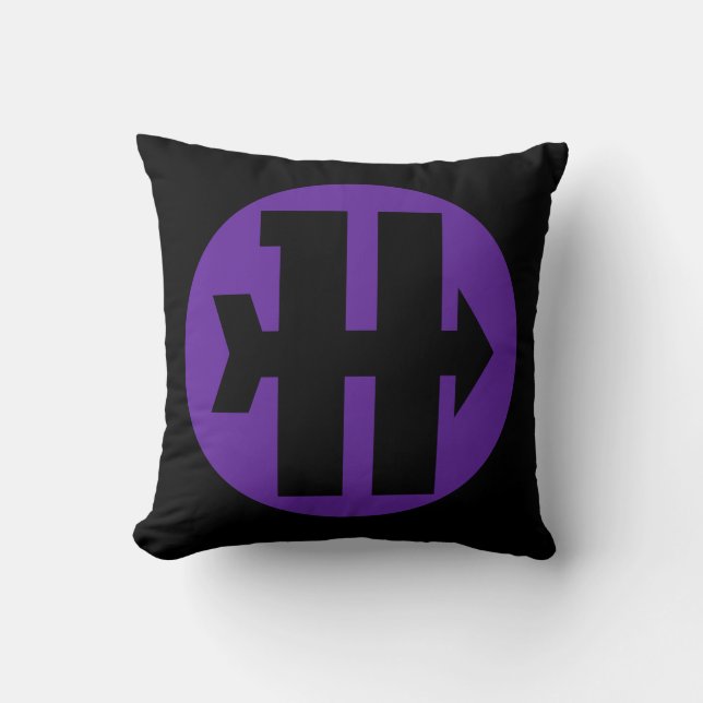 Hawkeye On Target Logo Throw Pillow (Front)