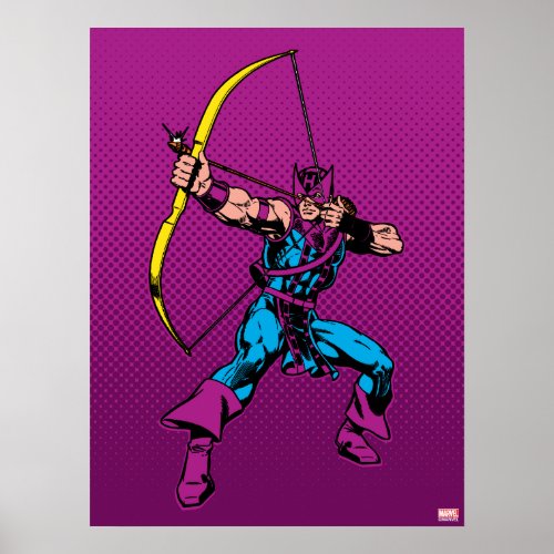 Hawkeye Retro Character Art Poster