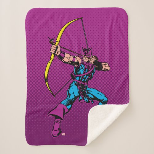 Hawkeye Retro Character Art Sherpa Blanket