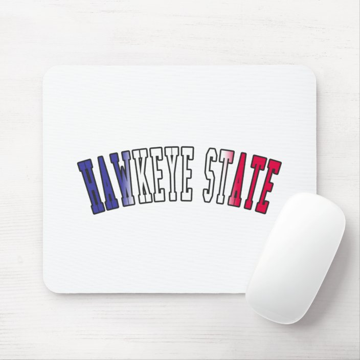 Hawkeye State in State Flag Colors Mousepad
