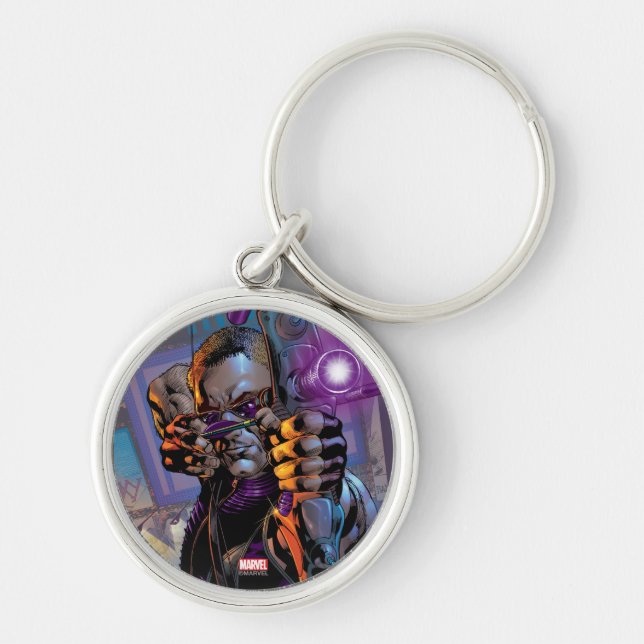 Hawkeye Taking Aim Keychain (Front)