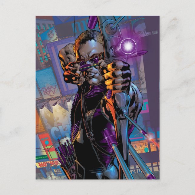Hawkeye Taking Aim Postcard (Front)