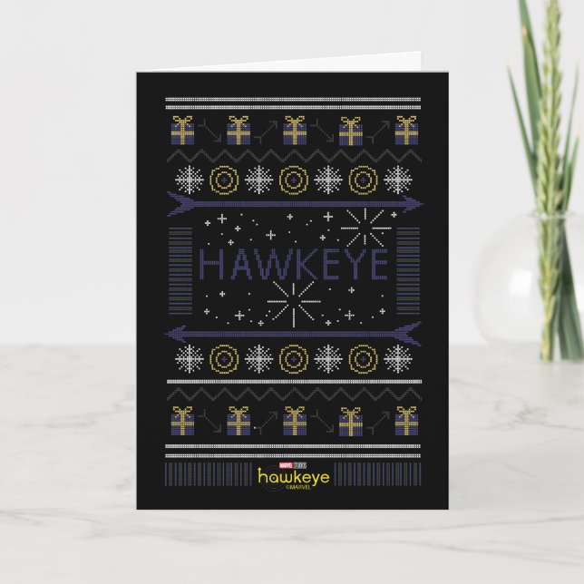 Hawkeye Winter Holiday Graphic Card (Front)