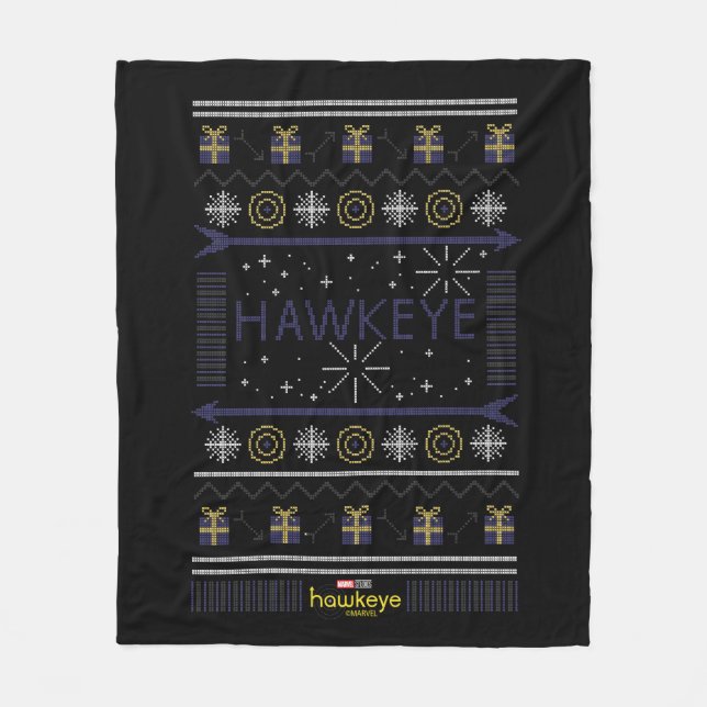 Hawkeye Winter Holiday Graphic Fleece Blanket (Front)