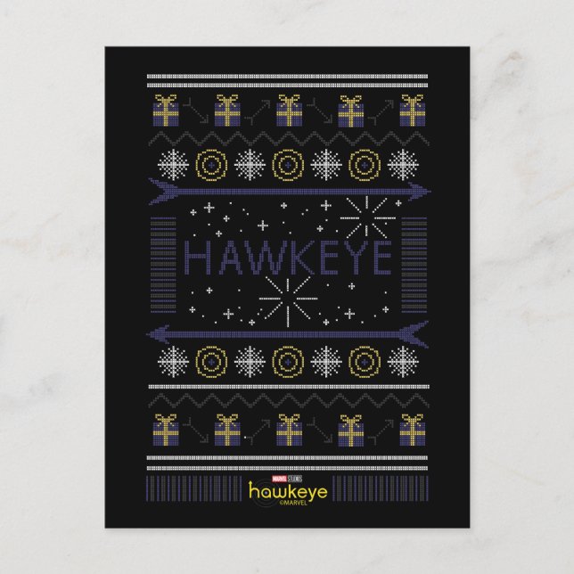 Hawkeye Winter Holiday Graphic Postcard (Front)