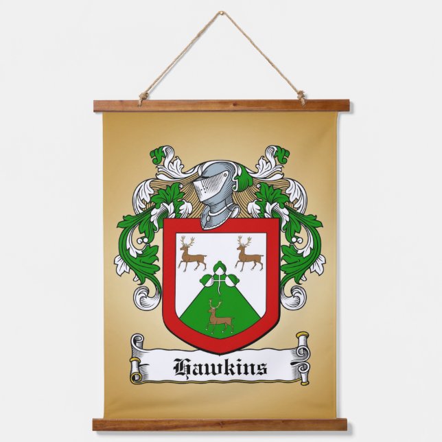 Hawkins Coat of Arms Hanging Tapestry (Front)