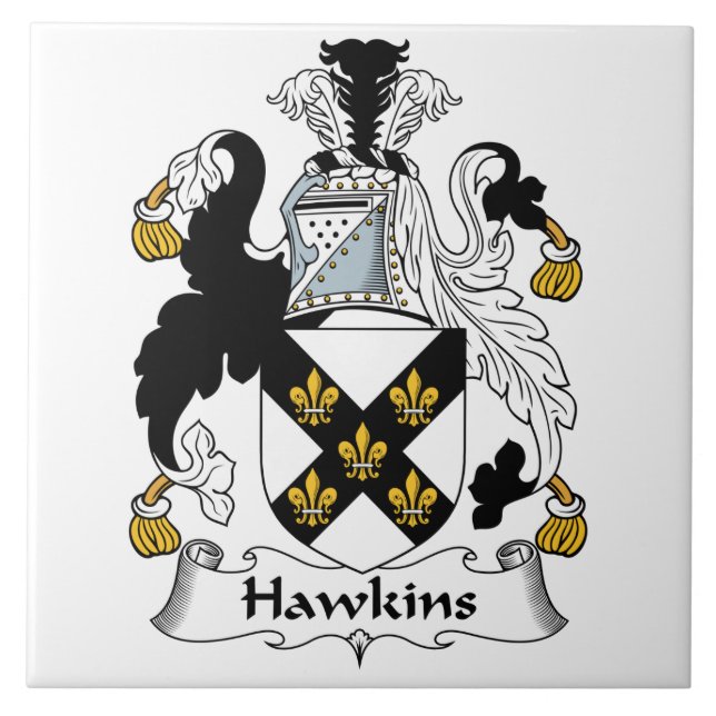 Hawkins Family Crest Ceramic Tile (Front)