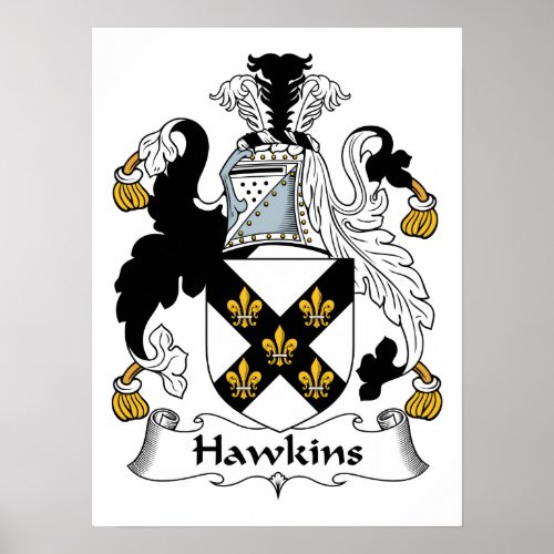 Hawkins Family Crest Poster