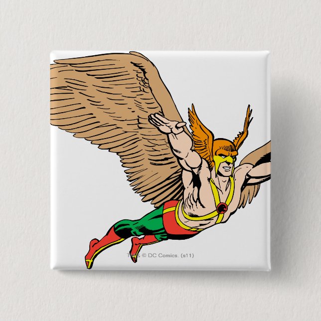 Hawkman Flies Pinback Button (Front)