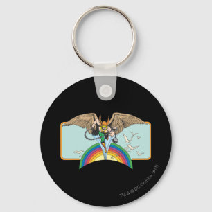 Hawkman Flies Thru Sky Keychain