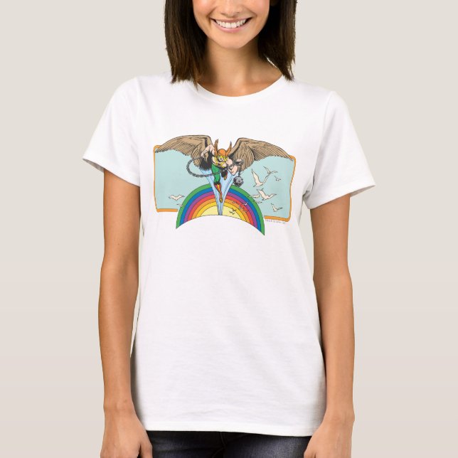 Hawkman Flies Thru Sky T-Shirt (Front)