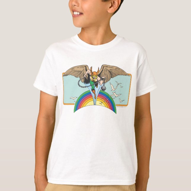 Hawkman Flies Thru Sky T-Shirt (Front)