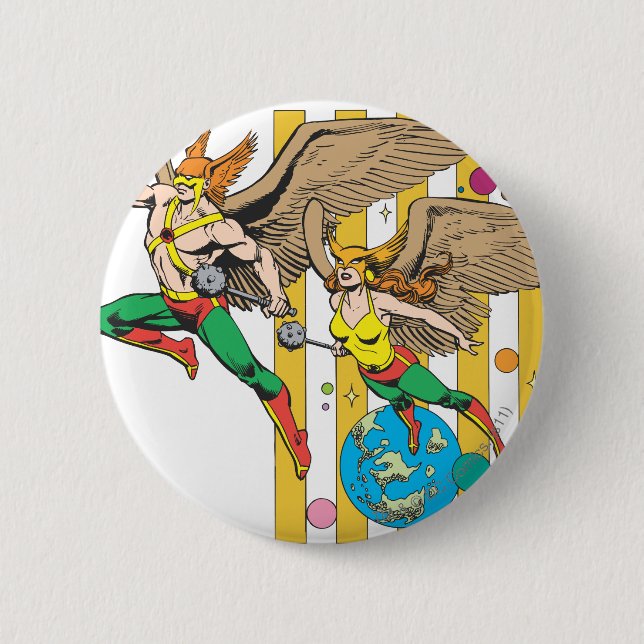 Hawkman & Hawkwoman Pinback Button (Front)