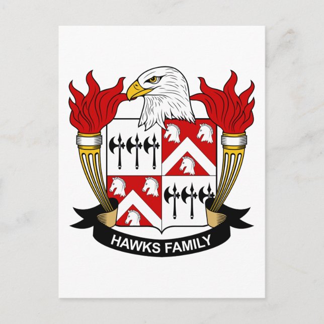 Hawks Family Crest Postcard (Front)