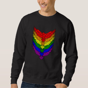Hawks LGBTQ Strong Gay Pride Rainbow Flag LGBT Haw Sweatshirt