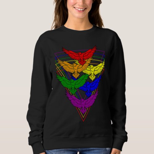 Hawks LGBTQ Strong Gay Pride Rainbow Flag LGBT Haw Sweatshirt