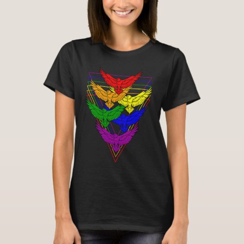 Hawks LGBTQ Strong Gay Pride Rainbow Flag LGBT Haw T_Shirt