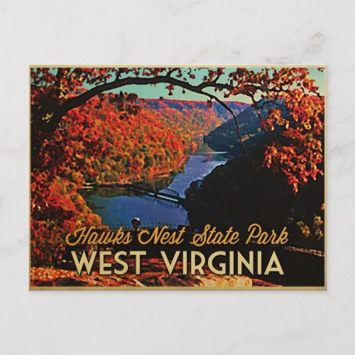 Hawks Nest SP West Virginia Postcard