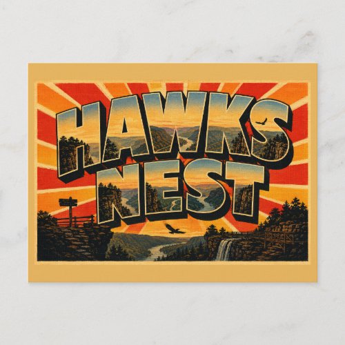 Hawks Nest State Park WV Gorge Overlook Art Postcard