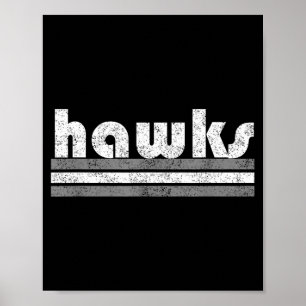 Hawks School Spirit Pep Rally Game Sports Gray Poster