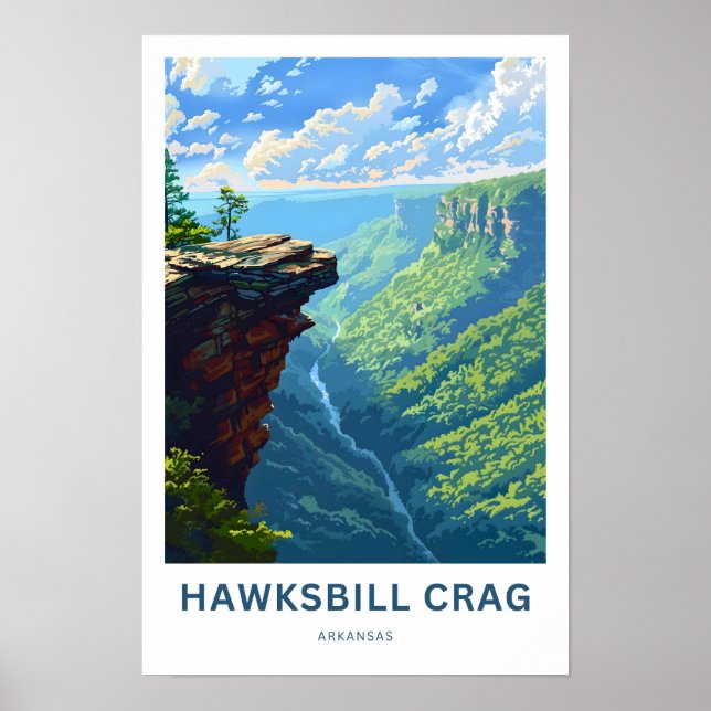 Hawksbill Crag Arkansas Travel Print (Front)