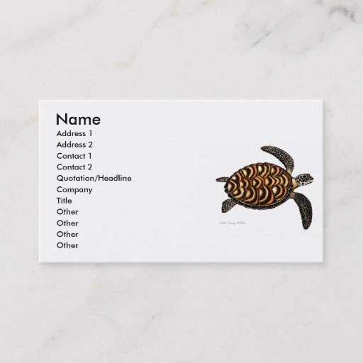 Customizable Hawksbill Sea Turtle Business Card