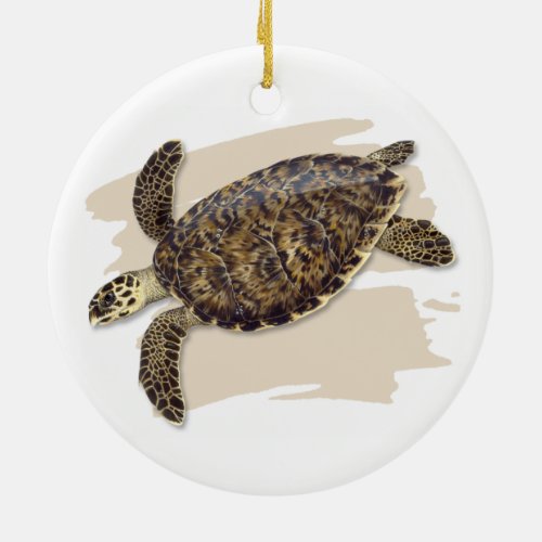 Hawksbill Sea Turtle Ceramic Ornament