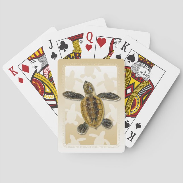 Hawksbill Sea Turtle Hatchling Playing Cards (Back)
