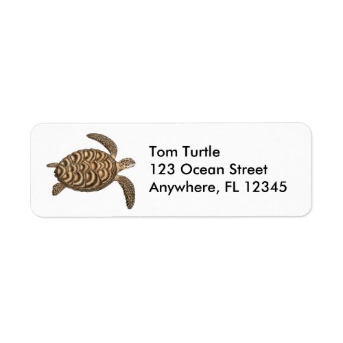 Hawksbill Sea Turtle Label