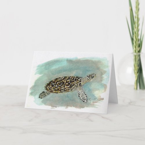 Hawksbill Sea Turtle NoteGreeting Card