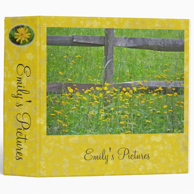 Hawkweed Wildflower at Split Rail Fence Binder (Front/Spine)